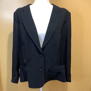 Black Label Women's Button Classic Blazer Jacket Size 2 ( L/12 )